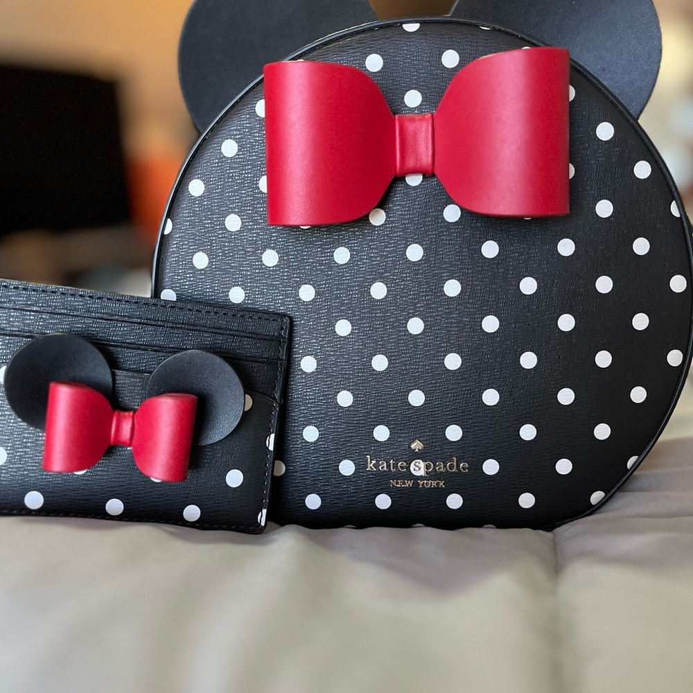 Kate Spade Minnie Mouse Black Polka Dot Bag Set